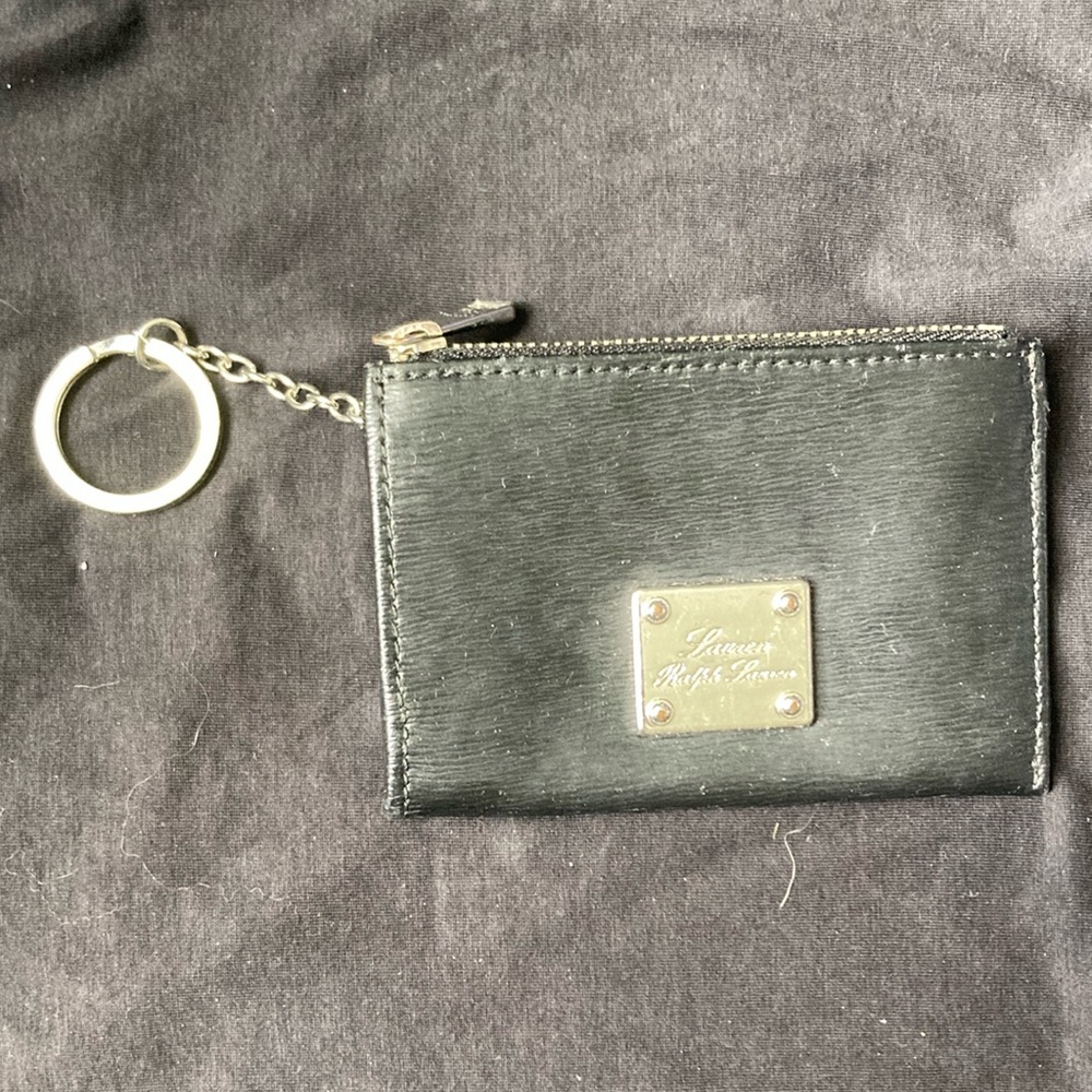 Black Leather Keychain Wallet